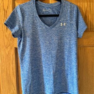Under Armour Women's Heathered Blue V-Neck Tee